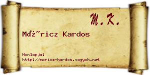 Móricz Kardos névjegykártya
